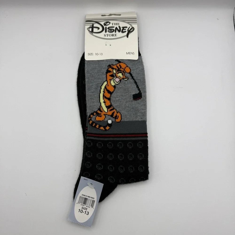 NEW Vintage The Disney Store Tigger Playing Golf Socks Men's Size 10-13